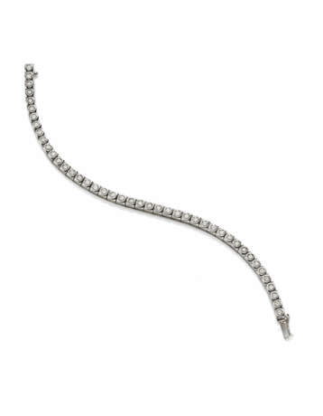 Diamond and white gold tennis bracelet, diamonds i… - photo 2