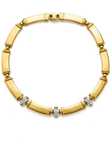 Yellow gold modular necklace accented with diamond… - Foto 1