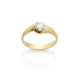 Round ct. 0.60 circa diamond and yellow gold ring,… - Foto 1