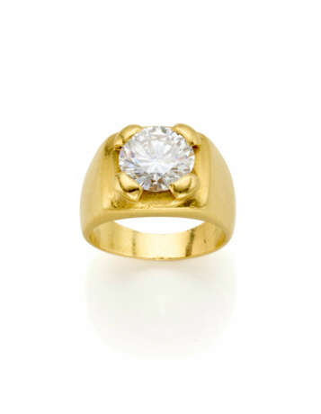 Round ct. 2.44 circa diamond and yellow gold band … - photo 1