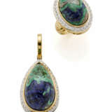 Diamond and azurite in malachite bi-coloured gold … - фото 1