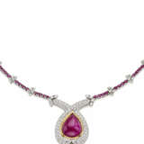 Diamond, ruby and white gold necklace accented wit… - Foto 2