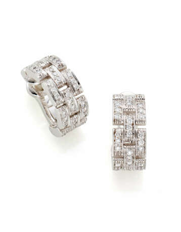 CARTIER | Diamond and white gold earrings, diamond… - photo 1