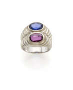 Bulgari. BULGARI | Oval ct. 2.09 sapphire and ct. 2.13 ruby…