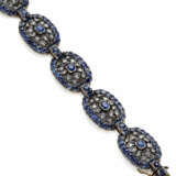 Sapphire, rose cut diamond, yellow gold and silver… - фото 1