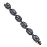 Sapphire, rose cut diamond, yellow gold and silver… - фото 2