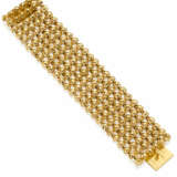 Yellow gold modular band bracelet, g 102.06 circa,… - фото 1