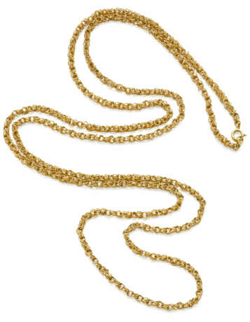 Yellow gold interlaced tubular necklace, g 47.26 c… - фото 1