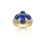 Cabochon sapphire and diamond yellow gold ring, sa… - photo 1