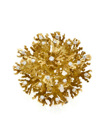 CARTIER | Diamond and yellow chiselled gold coral … - photo 1