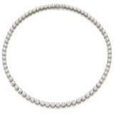 Round diamond and white gold tennis necklace, diam… - photo 1