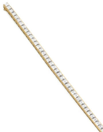 Carré diamond and yellow gold tennis bracelet, dia… - фото 1