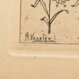 Vogeler, Heinrich (1872-1942) "Die Hexe I" 1895, Radierung, u.r. sign., i.d. Platte sign., u.l. bez., Druck O. Felsing, u. am Blattrand bez./Besitzerangabe, PM 22,6x16cm, BM 45,5x31,7cm (m.R. 50x35cm), vergilbt… - фото 4