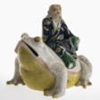 A censer in the form of Liu Hai riding on a three-legged toad. China, Qing - Maintenant aux enchères