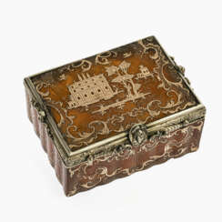 A horn box with silver piqué. German, 2nd half of the 19th century