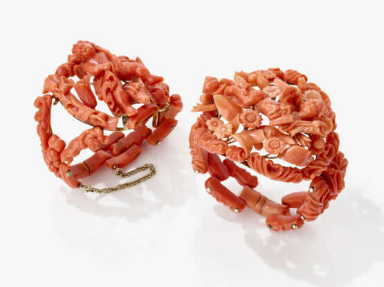 Two bracelets and a necklace with cut corals. Italy, circa 1850 - 1870 - photo 3