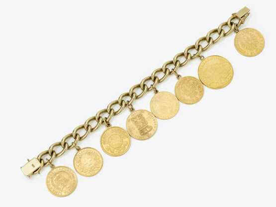 A bracelet with eight gold coins. Germany, 1950s - фото 2