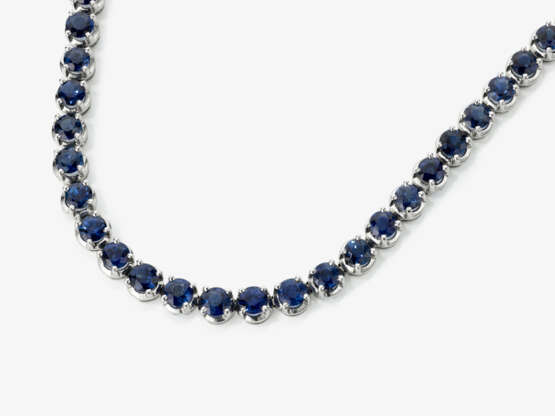 A classic choker necklace decorated with blue sapphires. Germany, Southern Germany, 1970s - фото 1