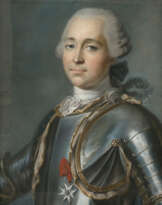 Frankreich (?) 18th century. Portrait of a gentleman in a cuirass