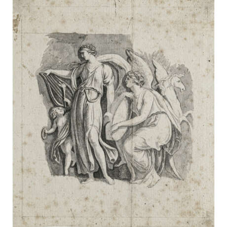 Ludwig von Schwanthaler, zugeschrieben. Two muses with cupid and Pegasus - photo 1