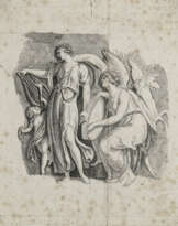 Ludwig von Schwanthaler, zugeschrieben. Two muses with cupid and Pegasus