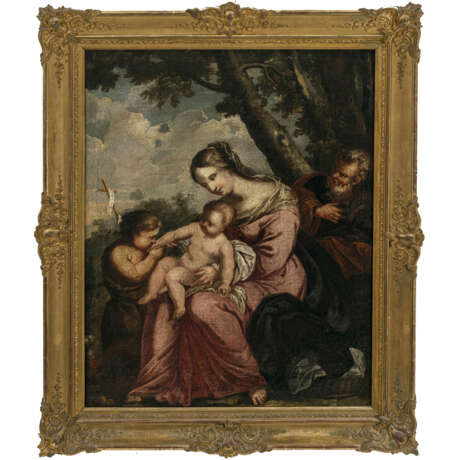 Italien 17th century. Holy Family with Saint John the Baptist as a Boy - photo 2