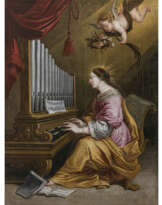 Flämisch Mid 17th century. Saint Cecilia at the organ