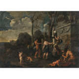 Italien 17th century. Landscape with adoration of a satyr herm - photo 1