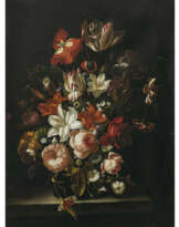 Flämisch 17th century. Floral still life with butterfly