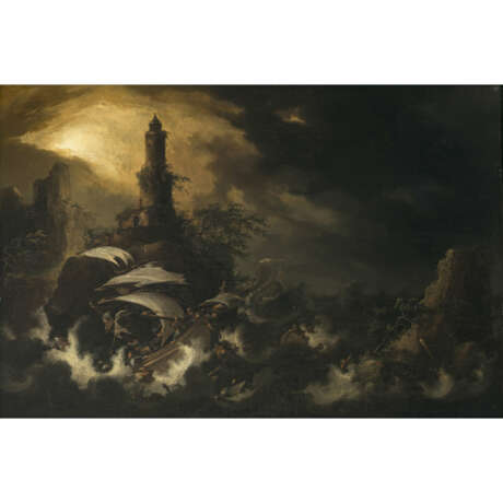 Johann Georg Trautmann. Shipwreck in a night thunderstorm - фото 1