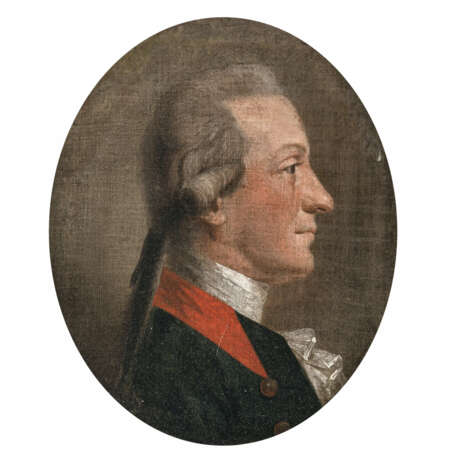 Unbekannt End of the 18th century. Portrait of a gentleman in profile to the right - photo 1