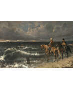 Jozef Brodovsky. Józef Brodowski. Cossack riders by the sea