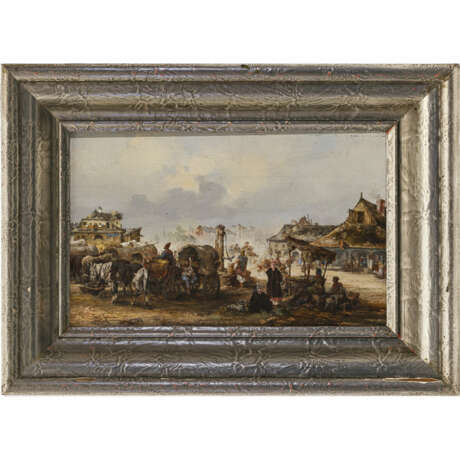 Tadeusz Rybkowski. Market scene with horse-drawn carts - photo 2