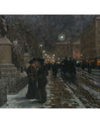 Charles Vetter. Charles (Karl Friedrich Alfred) Vetter. Munich - The Promenadeplatz at night in winter