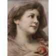 Gabriel von Max. Portrait of a young woman with apple - Now at the auction