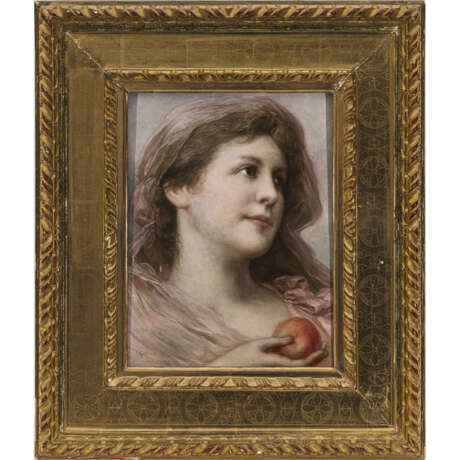 Gabriel von Max. Portrait of a young woman with apple - фото 2