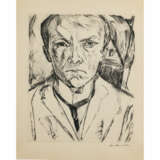 Max Beckmann. Selbstbildnis von vorn, im Hintergrund Hausgiebel. Ca. 1918 - Foto 2