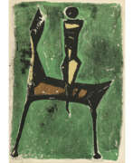 Marino Marini. Marino Marini. Cavalier fond vert. 1957