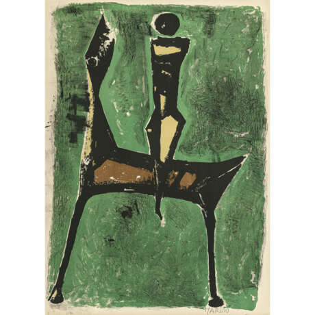 Marino Marini. Cavalier fond vert. 1957 - photo 1