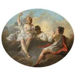 Eustache Le Sueur (1617 Paris - 1655 ebenda, Umkreis?) 17. Jh.. Die drei Parzen auf Wolkensockel