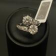 Platinum ring with diamonds and synthetic moissanites - One click purchase