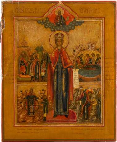 AN ICON SHOWING ST. CATHERINE WITH SCENES FROM HER LIFE AND MARTYRDOM - фото 1