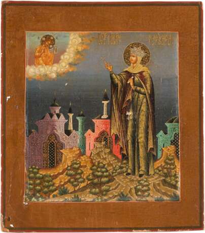 AN ICON SHOWING THE MARTYR SAINT BARBARA - photo 1