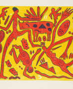 Lithography. A.R. Penck. Das rote Flugzeug