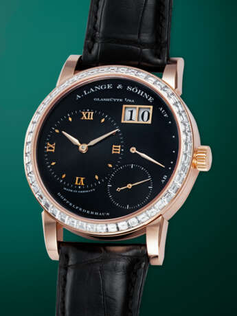 A. LANGE & SÖHNE, LANGE 1 REF. 802.039, A RARE AND ATTRACTIVE PINK GOLD MANUAL-WINDING WRISTWATCH WITH BAGUETTE-CUT DIAMOND BEZEL - photo 2