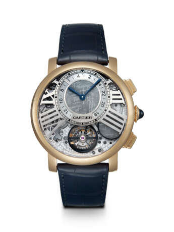 CARTIER, ROTONDE DE CARTIER EARTH AND MOON, AN EXTREMELY RARE LIMITED EDITION GOLD TOURBILLON WRISTWATCH WITH ON-DEMAND METEORITE MOONPHASE DISPLAY - photo 1