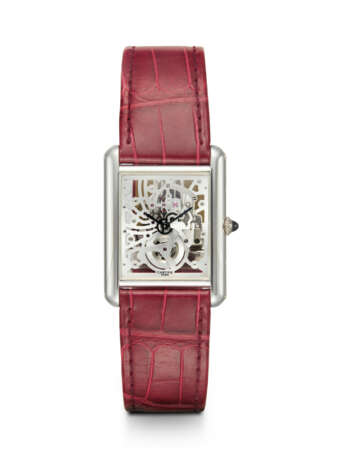 CARTIER, TANK LOUIS SKELETON REF. 2671, A RARE AND EXCLUSIVE LIMITED EDITION PLATINUM WRISTWATCH WITH OPENWORKED DIAL - photo 1