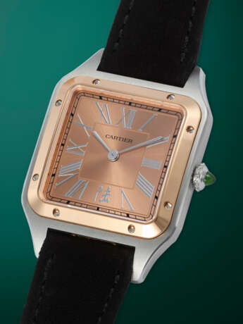 CARTIER, SANTOS DUMONT, A STEEL AND GOLD LIMITED EDITION MANUAL-WINDING WRISTWATCH MADE FOR CHINA - photo 2