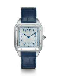 CARTIER SANTOS DUMONT XL, A FINE PLATINUM WRISTWATCH WITH EASTERN ARABIC NUMERALS