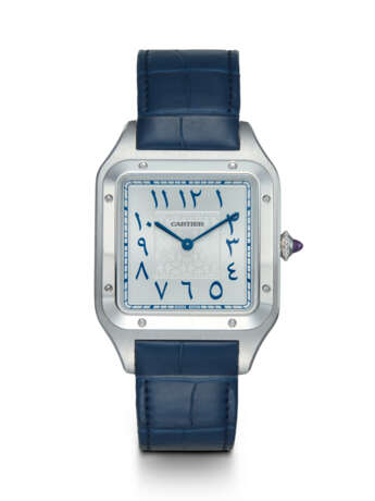 CARTIER SANTOS DUMONT XL, A FINE PLATINUM WRISTWATCH WITH EASTERN ARABIC NUMERALS - photo 1